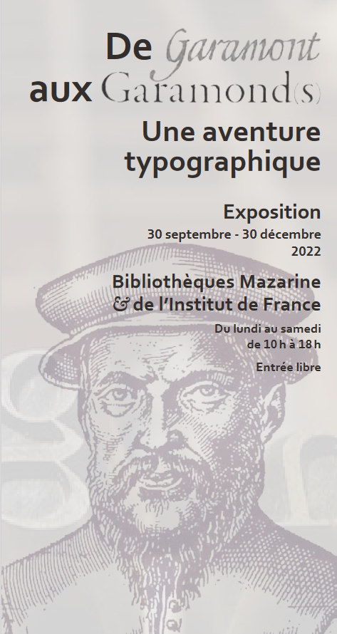 Affiche de l'exposition De garamont aux Garamond(s) : une aventure typographique